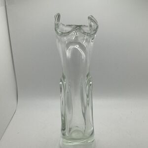 JanVeranek Skrdlovic Czech Clear Art Glass Vase MCM